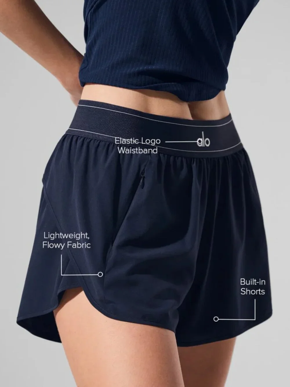 Alo Yoga Match Point Short Navy Blue🌊Athletic Luxury Meets Everyday Style😉